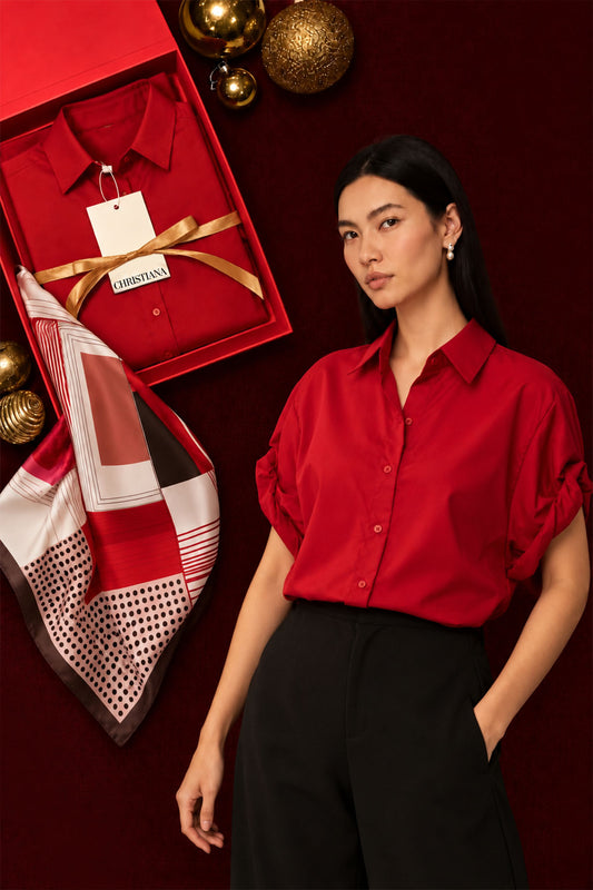 Holiday Gift Box - Irina Top in Lipstick Red
