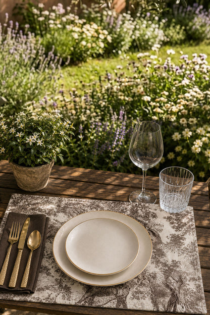 Toile De Jouy Placemats - Mink (Set of 4)